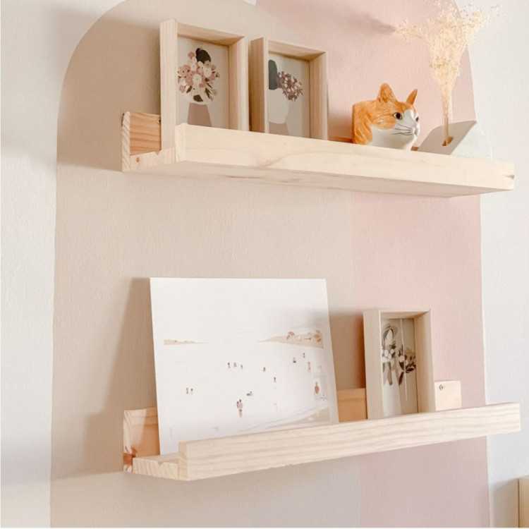 Pine wood deals wall shelves